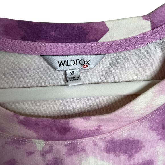 Wildfox Sweater XL Womens Tie Dye Star Print Pullover Long Sleeve Crew Neck - Picture 4 of 5